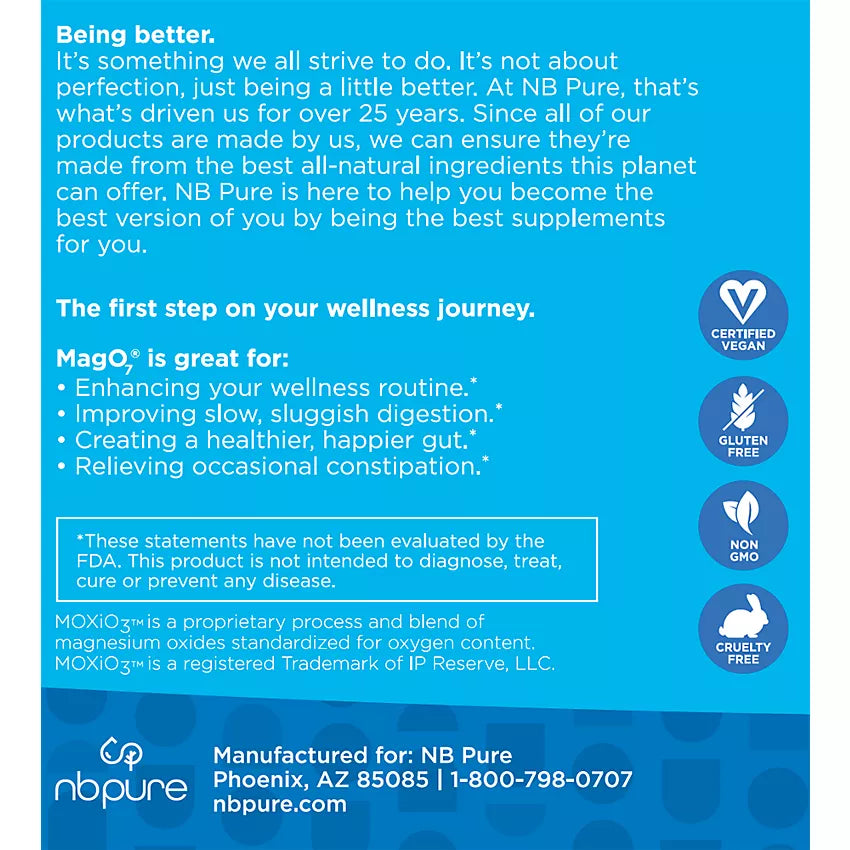 NB Pure- Mag O7 Ultimate Oxygenating Digestive System Cleanser (180 Vegetable Capsules)