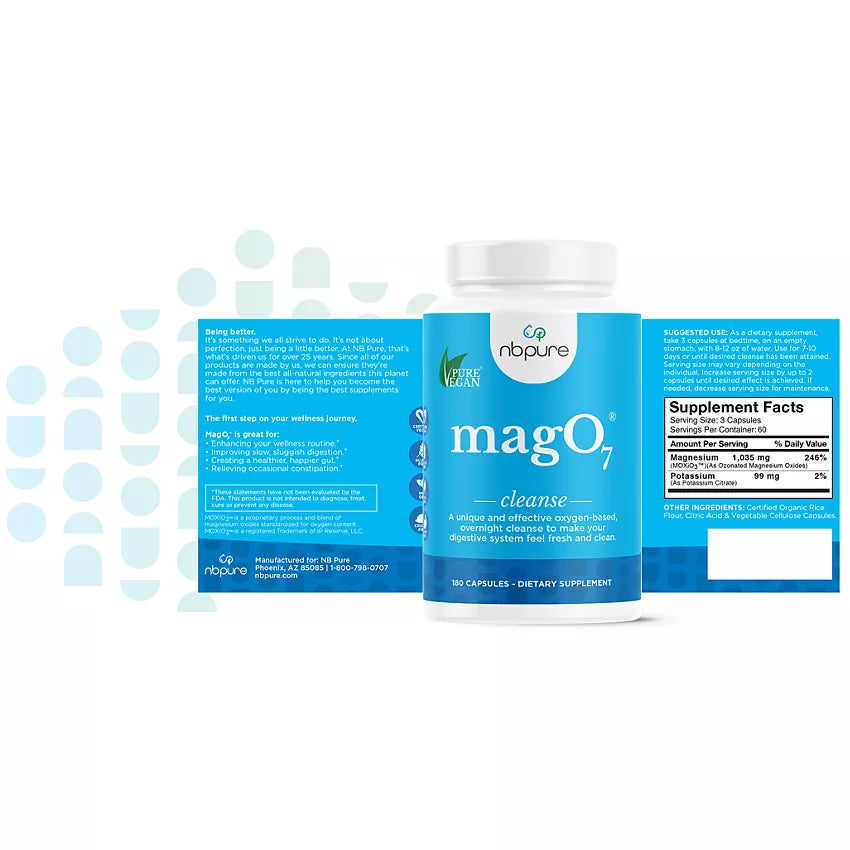 NB Pure- Mag O7 Ultimate Oxygenating Digestive System Cleanser (180 Vegetable Capsules)