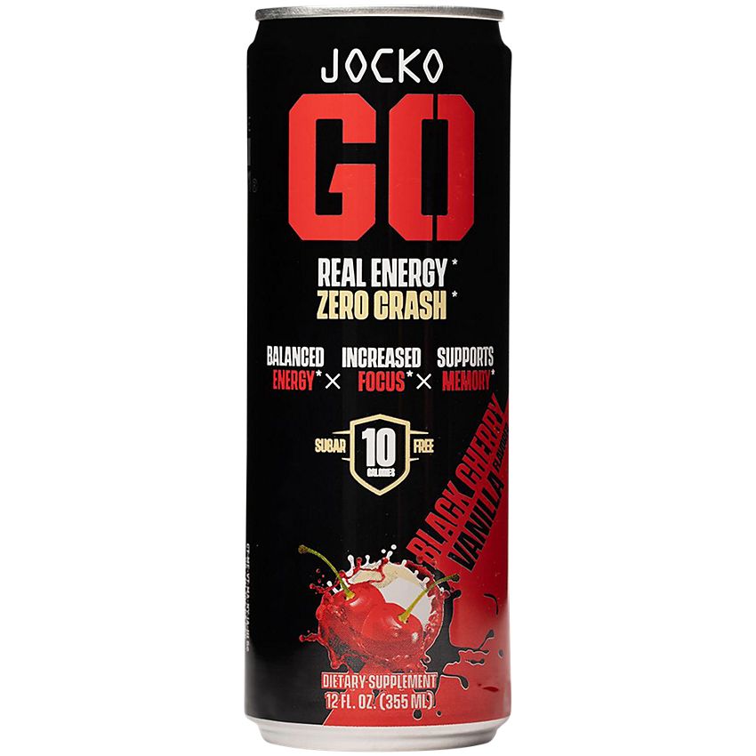 JOCKO FUEL-Discipline GO Energy Drink| Physical & Cognitive Support|Black Cherry Vanilla-(12 Drinks)