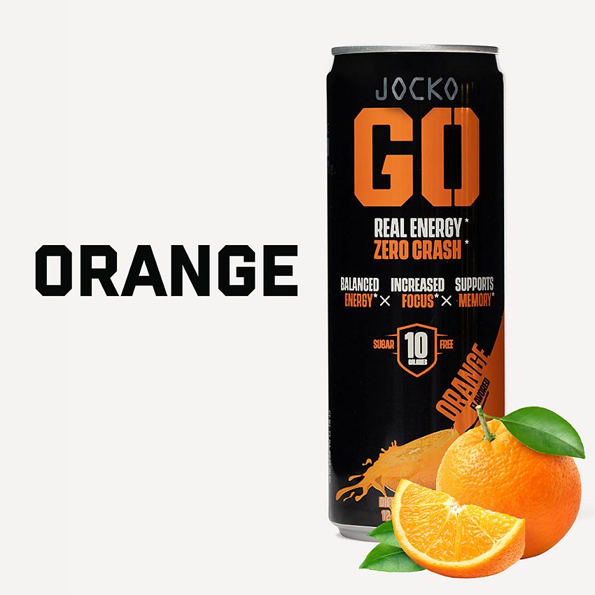 JOCKO FUEL|Discipline GO Energy Drink|Physical & Cognitive Support|Orange-(12 Drinks)