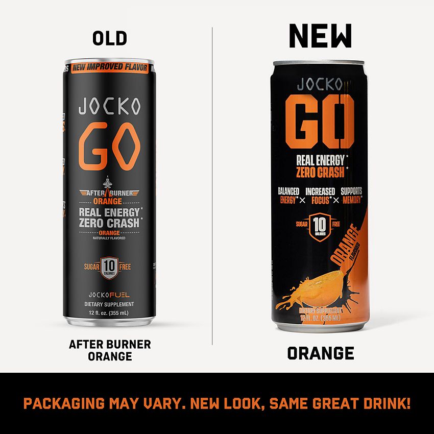JOCKO FUEL|Discipline GO Energy Drink|Physical & Cognitive Support|Orange-(12 Drinks)