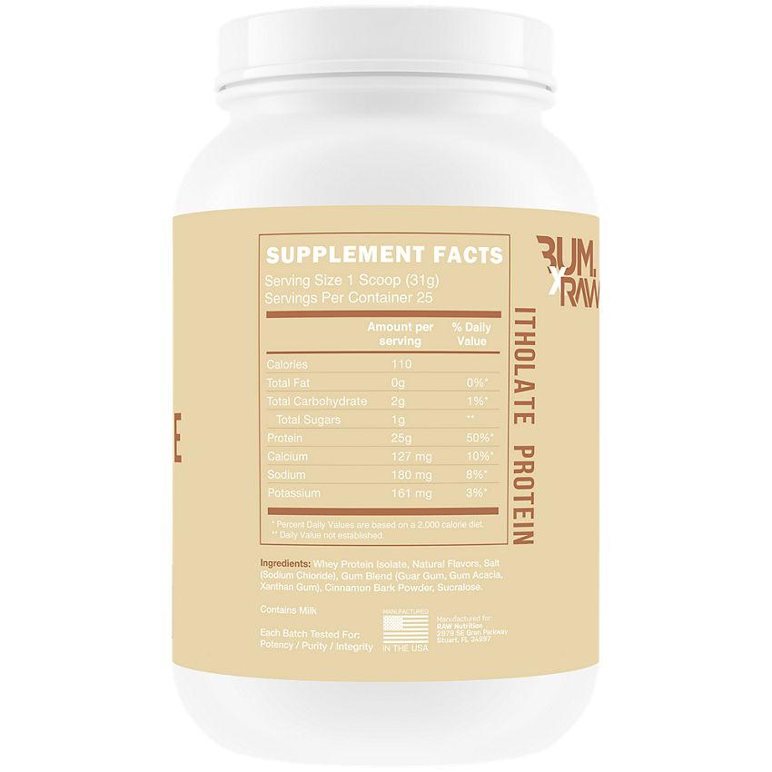 RAW CBUM Series Itholate Protein Powder|Cinnamon Crunch Cereal-(1.7 lbs./25 Servings)