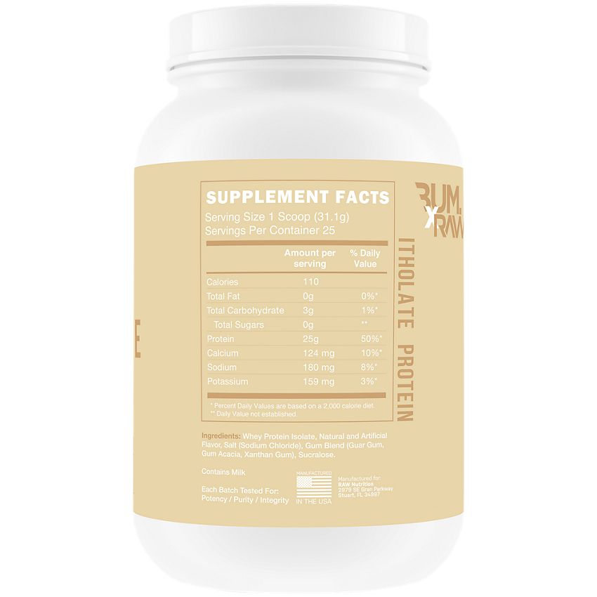 RAW CBUM Series Itholate Protein Powder|Vanilla Oatmeal Cookie-(1.7 lbs./25 Servings)