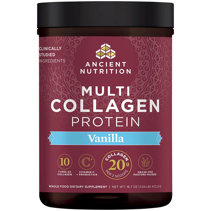 Ancient Nutrition|Vanilla|Multi Collagen Protein Powder|Supports Healthy Skin, Nails & Joints(45 Servings)