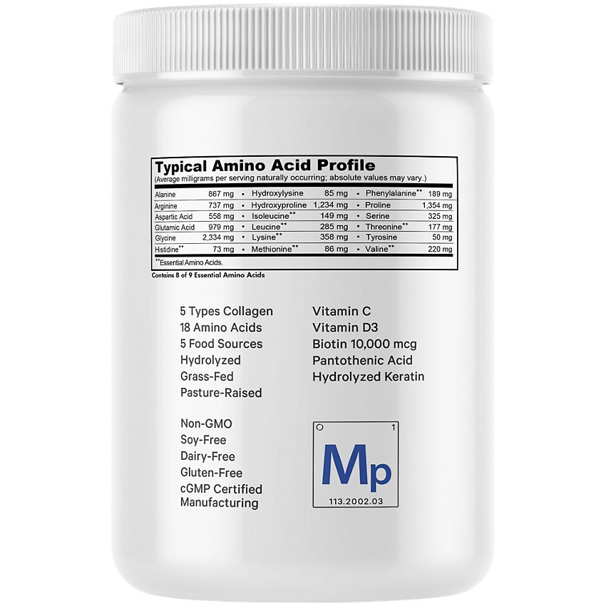 Codeage Multi Collagen Protein Powder|with Biotin, Vitamin C, B, D3, Keratin, Hyaluronic Acid (11.50 Oz.)