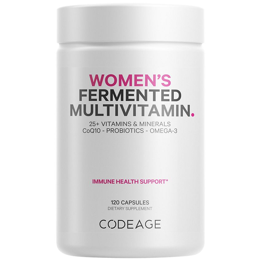 Codeage|Women's Fermented Multivitamin|with 25+ Daily Vitamins, Vegan & Organic Whole Foods (120 Capsules)