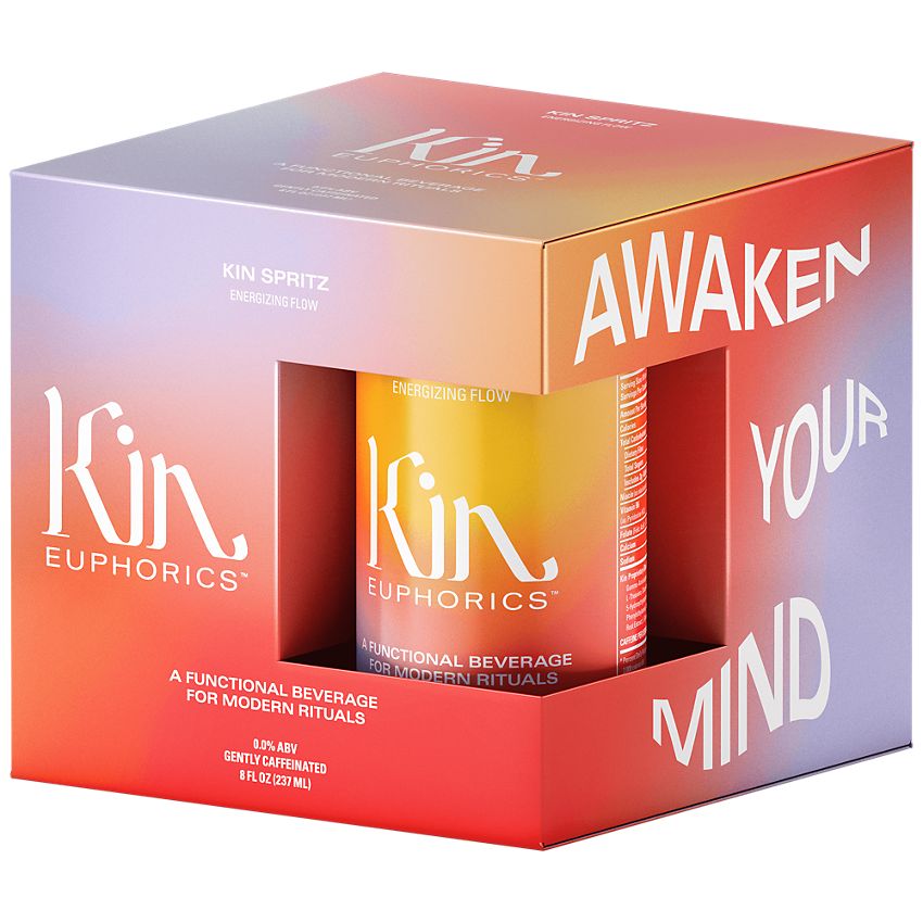 Kin Social Tonics, Inc|Kin Euphorics Drink|Kin Spritz|Infused with adaptogens, nootropics, and botanics-(4 Drinks, 8 Fl. Oz. Each)