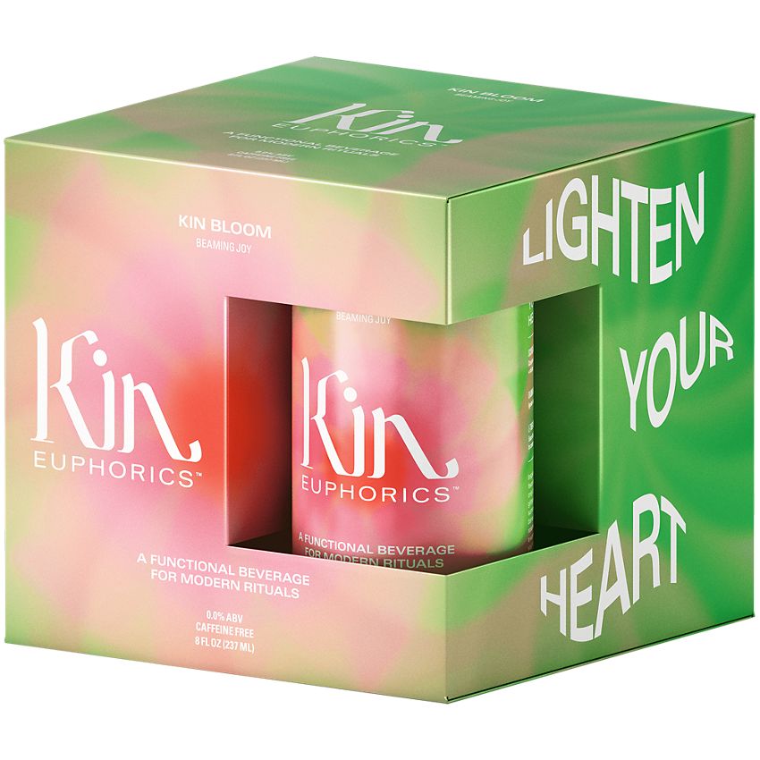 Kin Social Tonics,Inc| Kin Euphorics Drink| Infused with adaptogens, nootropics, and botanics|Kin Bloom-(4 Drinks, 8 Fl. Oz. Each)