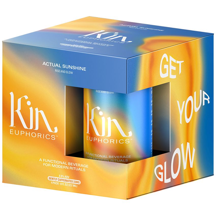Kin Social Tonics, Inc|Kin Euphorics Drink|Infused with adaptogens, nootropics, and botanics|Actual Sunshine|(4 Drinks, 8 Fl. Oz. Each)