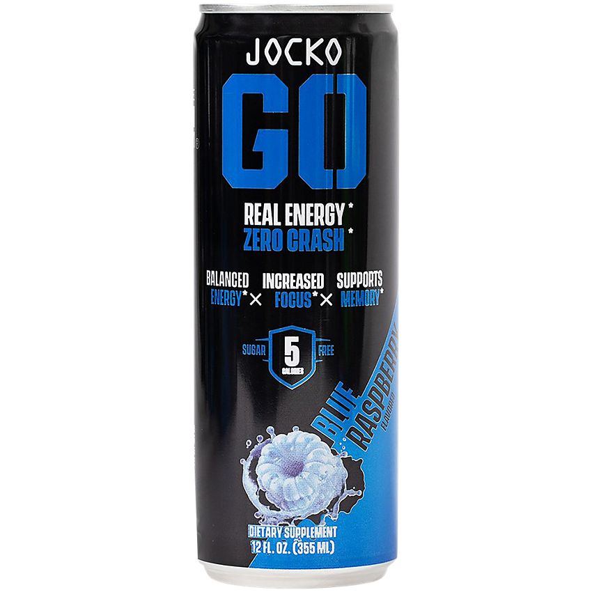 JOCKO FUEL Discipline GO Energy Drink – Physical & Cognitive Support – Blue Raspberry (12 Drinks)