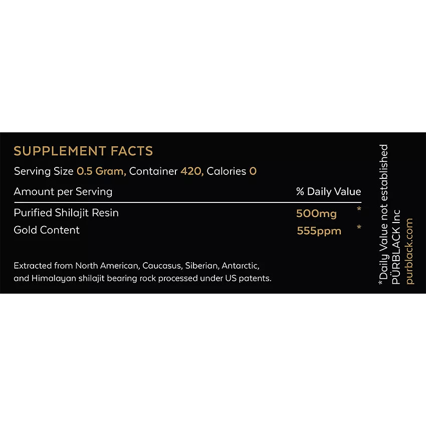 PurBlack True Gold Shilajit Live Resin X7 - High Efficacy Shilajit (210 Grams / 420 Servings)