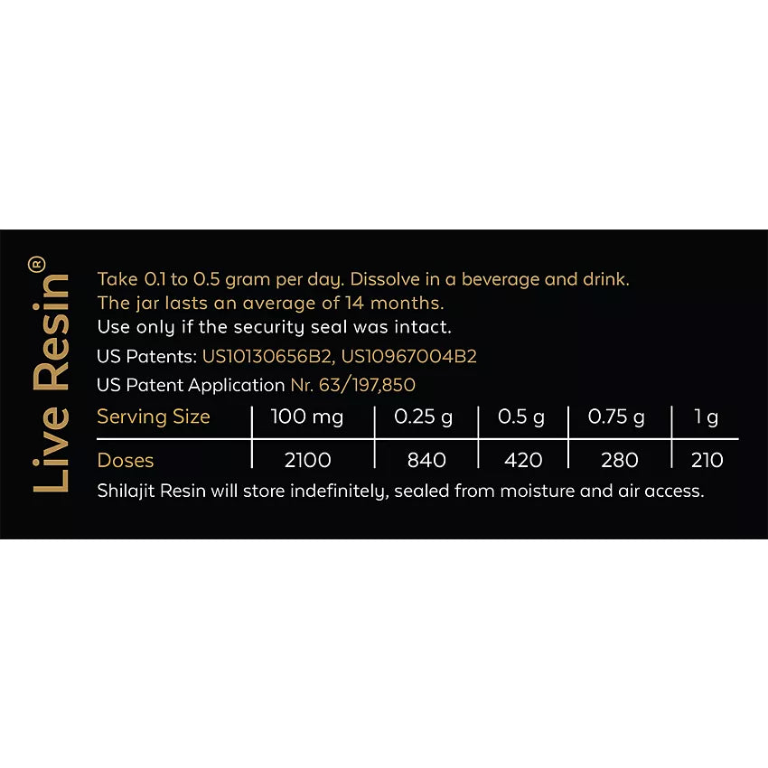 PurBlack True Gold Shilajit Live Resin X7 - High Efficacy Shilajit (210 Grams / 420 Servings)