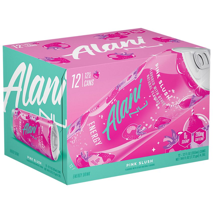 Alani Nu Energy Drink|Pink Slush|by Paris Hilton-(12 Drinks 12 Fl Oz. Each)
