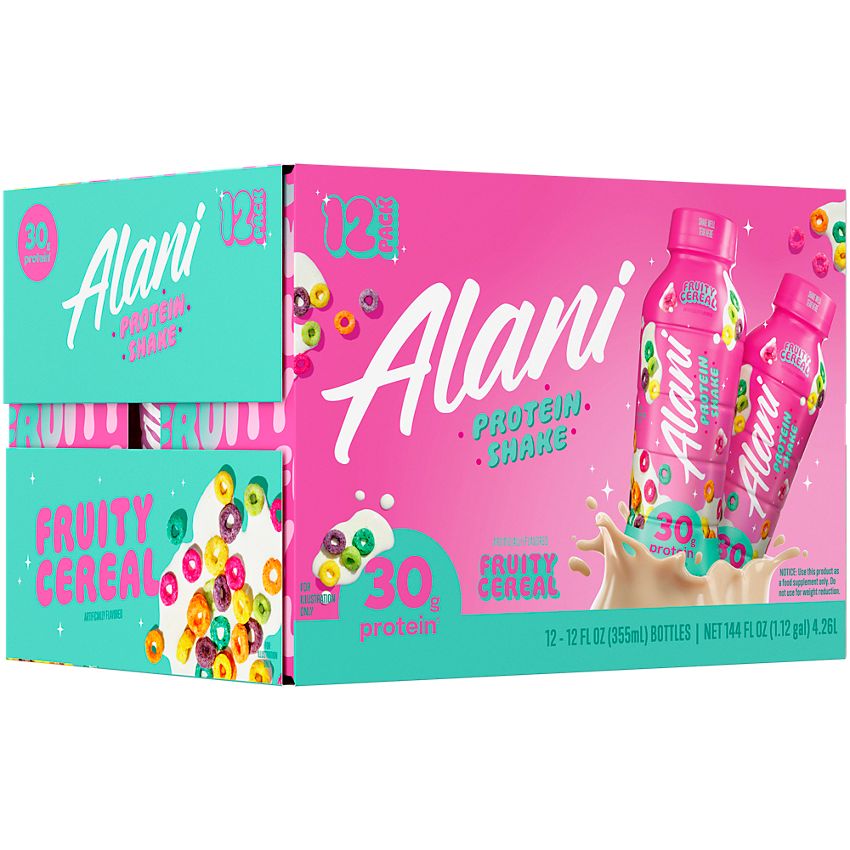 Alani Nu Protein Shake|Fruity Cereal|(12 Fl Oz. / 12 Drinks)