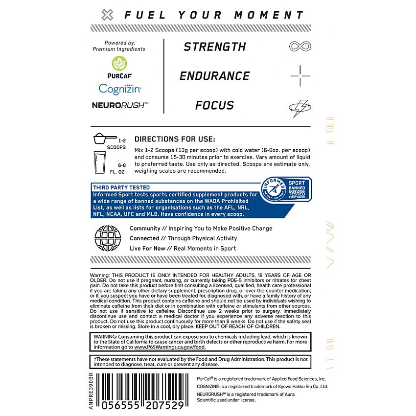 AN PERFORMANCE|Performance Energy Pre-Workout|Blue Raspberry-(13.7 Oz./ 30 Servings)