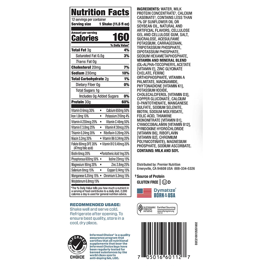 Dymatize Nutrition Performance Protein Shake - (12 Drinks)