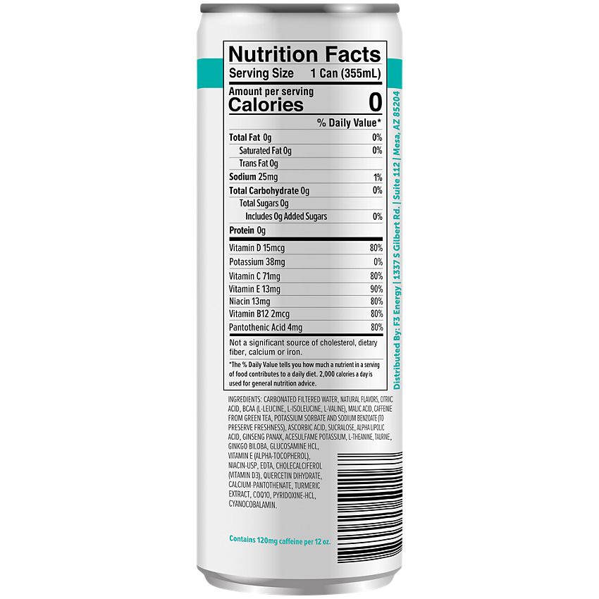 F3 Energy Energy Drink - Supports Mental Focus and Muscle Building - Tropical Theory (12 Drinks, 12 Fl Oz. Each)