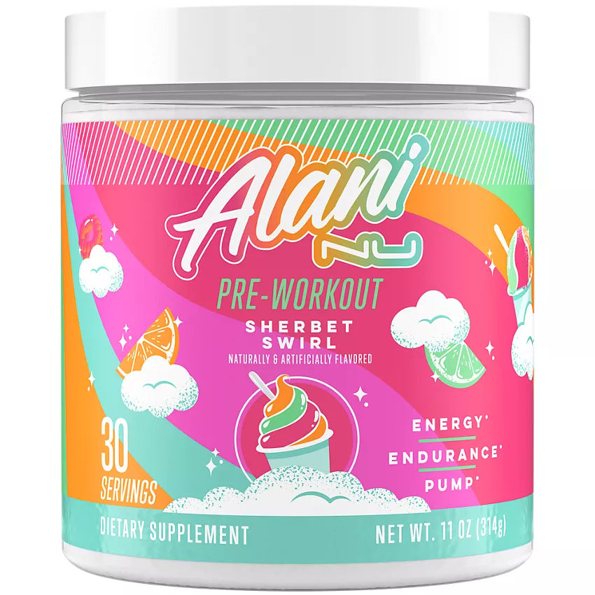 Alani Nu Pre-Workout Supports Energy, Endurance and Pump - Sherbet Swirl - Limited Edition (11 Oz. / 30 Servings)