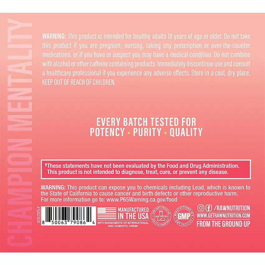 RAW Essential Pre-Workout - Strawberry Kiwi (13.97 Oz. / 30 Servings)