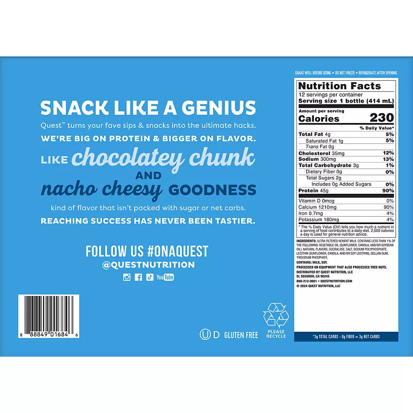 Quest Nutrition Protein Milkshake with 45g of Protein per Serving -(12 Drinks)