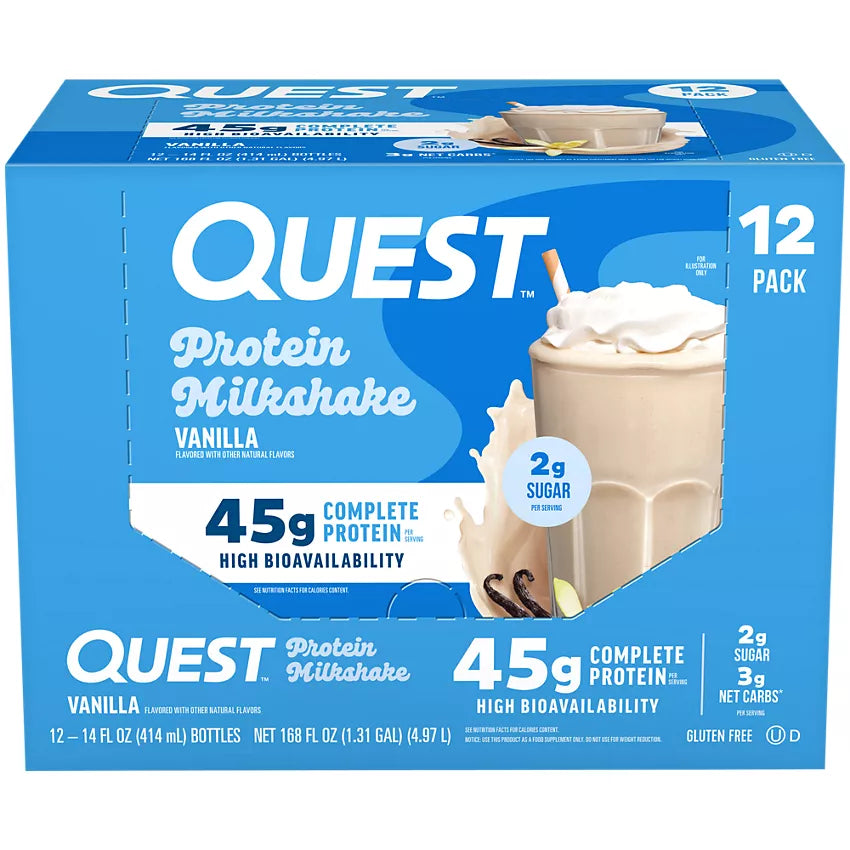 Quest Nutrition Protein Milkshake with 45g of Protein per Serving -(12 Drinks)