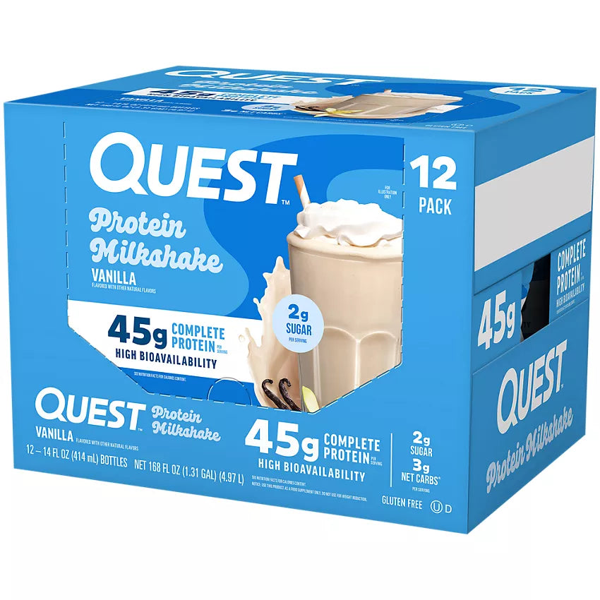 Quest Nutrition Protein Milkshake with 45g of Protein per Serving -(12 Drinks)