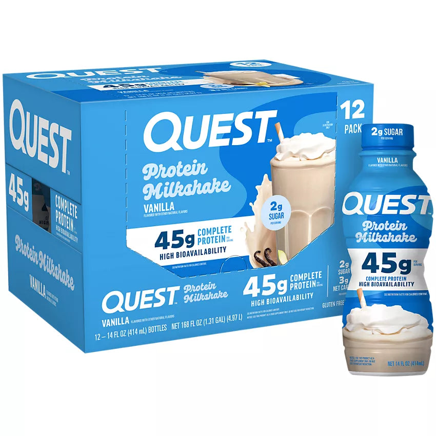 Quest Nutrition Protein Milkshake with 45g of Protein per Serving -(12 Drinks)