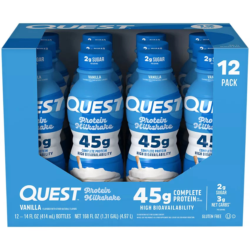 Quest Nutrition Protein Milkshake with 45g of Protein per Serving -(12 Drinks)