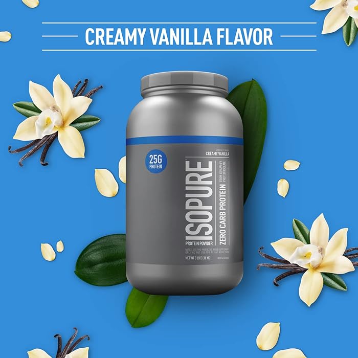 Isopure|Creamy Vanilla|Zero Carb 100% Whey Protein Isolat (3 Lbs. /44 servings)