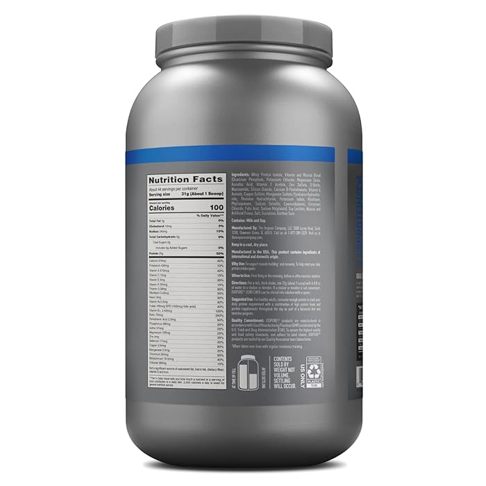 Isopure|Creamy Vanilla|Zero Carb 100% Whey Protein Isolat (3 Lbs. /44 servings)