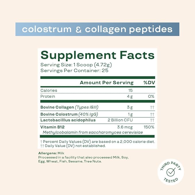Bloom Nutrition Bovine Colostrum Powder | Pure 40% IgG Premium Colostrum Superfood | Unflavored(25 Servings)