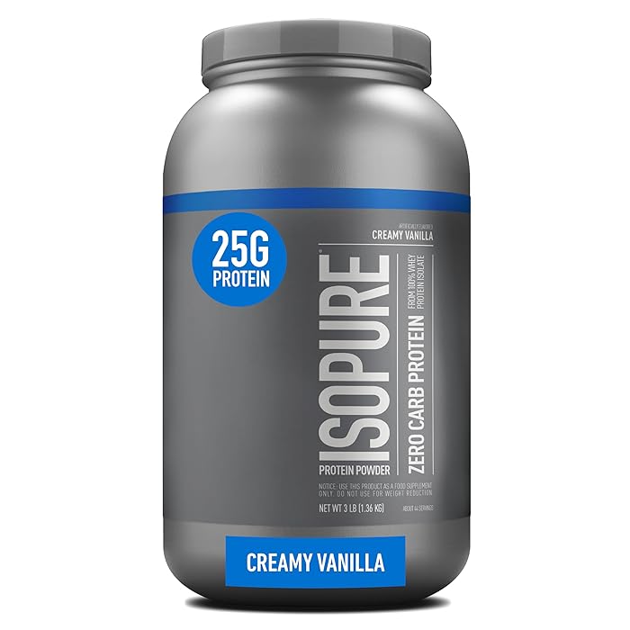 Isopure|Creamy Vanilla|Zero Carb 100% Whey Protein Isolat (3 Lbs. /44 servings)