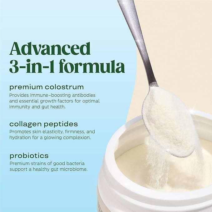Bloom Nutrition Bovine Colostrum Powder | Pure 40% IgG Premium Colostrum Superfood | Unflavored(25 Servings)