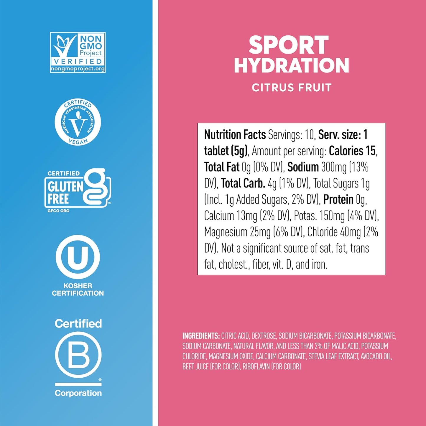 Nuun | Sport Hydration Electrolyte Tablets - Citrus Fruit | 40 Total Servings(4 Pack )