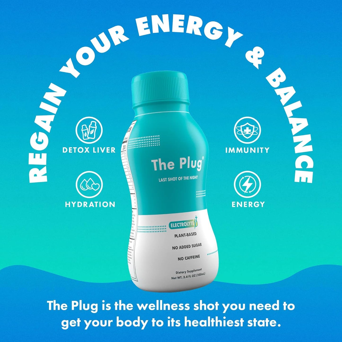 The Plug- Liver Cleanse Detox & Repair Drink - Plant Based Herbal Electrolyte Drink for Liver Support & Health, Bloating Relief, Restore Antioxidants & Minerals | Liver Complex Energy Drink (6-Pack)
