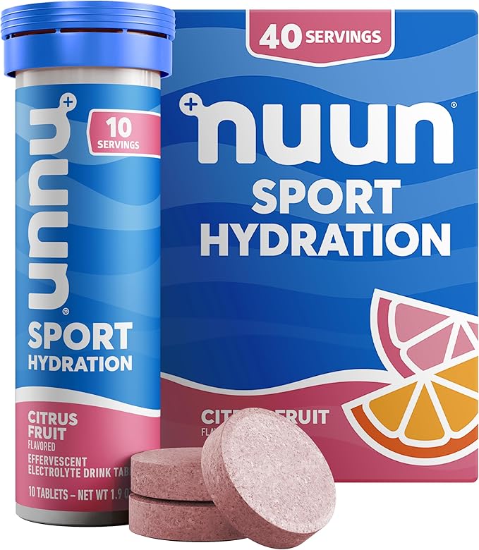 Nuun | Sport Hydration Electrolyte Tablets - Citrus Fruit | 40 Total Servings(4 Pack )