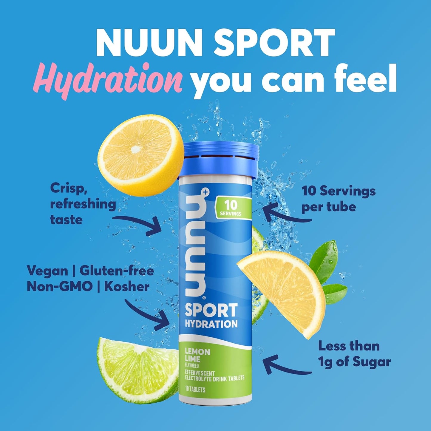 Nuun | Sport Electrolyte Hydration Tablets for Proactive Hydration | Mixed Flavors- 4 Pack (40 Servings)