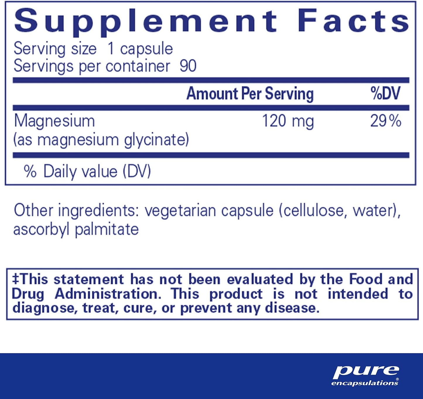 Pure Encapsulations Magnesium (Glycinate) - Supplement to Support Stress Relief, Sleep, Heart Health, Nerves, Muscles, and Metabolism* - with Magnesium Glycinate - 90 Capsules