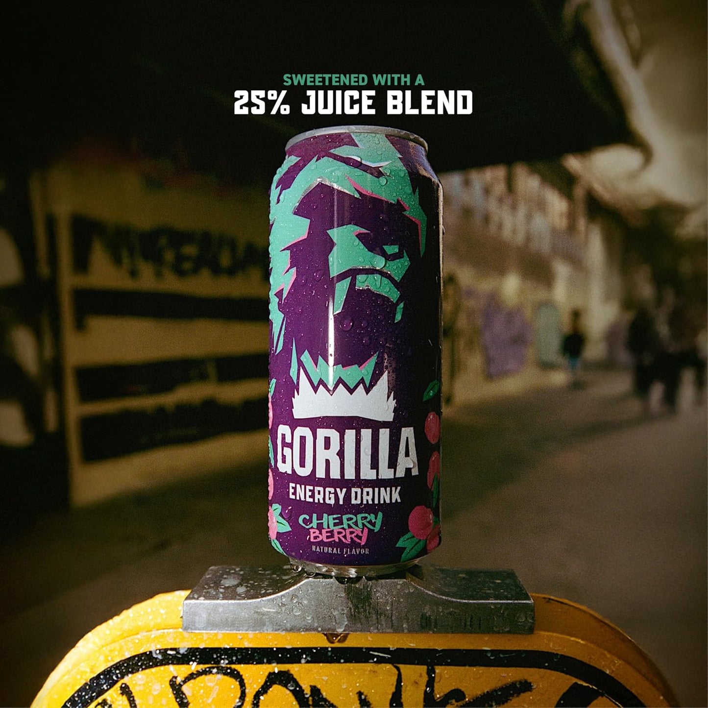 Gorilla Energy Drink, Ultimate, 200mg Natural Caffeine, L-Theanine, Taurine, Ginseng, Acetyl L-Carnitine, B Vitamins, No Added Sugar and No Artificial Colors, 16 oz Cans, 12 Pack