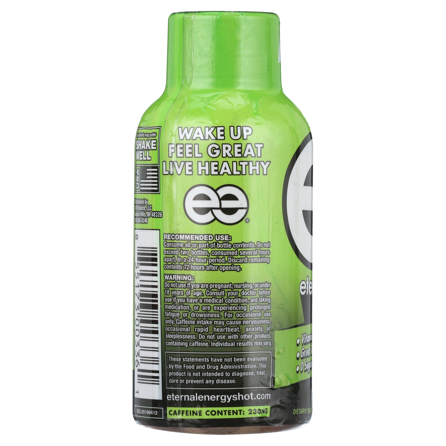 Eternal Energy|Eternal Energy Shot|Lime, 1.93 oz-12 Count