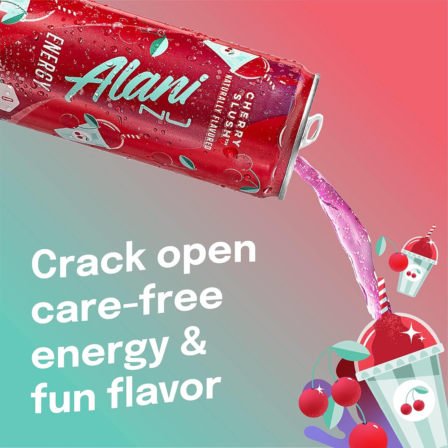 Alani Nu Energy Drink-Cherry Slush (24 Drinks, 12 Fl. Oz. Each)