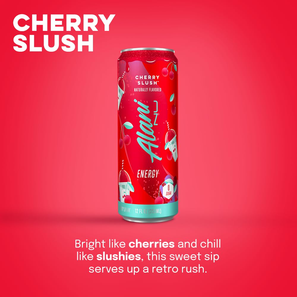 Alani Nu Energy Drink-Cherry Slush (24 Drinks, 12 Fl. Oz. Each)