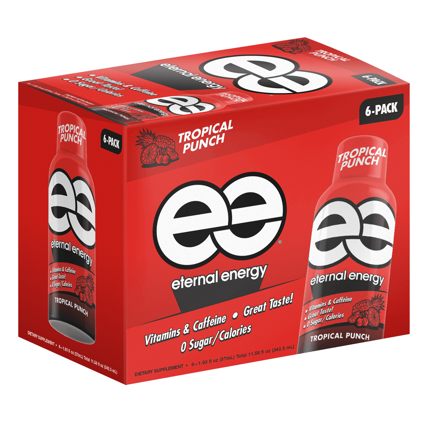 Eternal Energy|Eternal Energy Premium Energy Shot|Tropical Punch-(1.93 fl oz, 6 count)