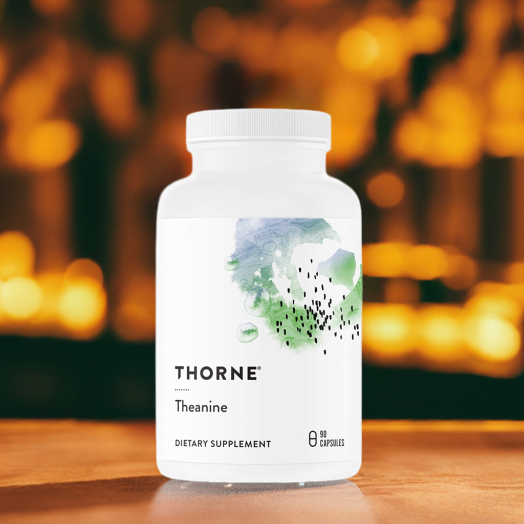 THORNE Theanine|200mg of L-Theanine|Support a Healthy Stress Response, Relaxation, and Focus|Increases Brain Alpha-Wave Production|90 Capsules