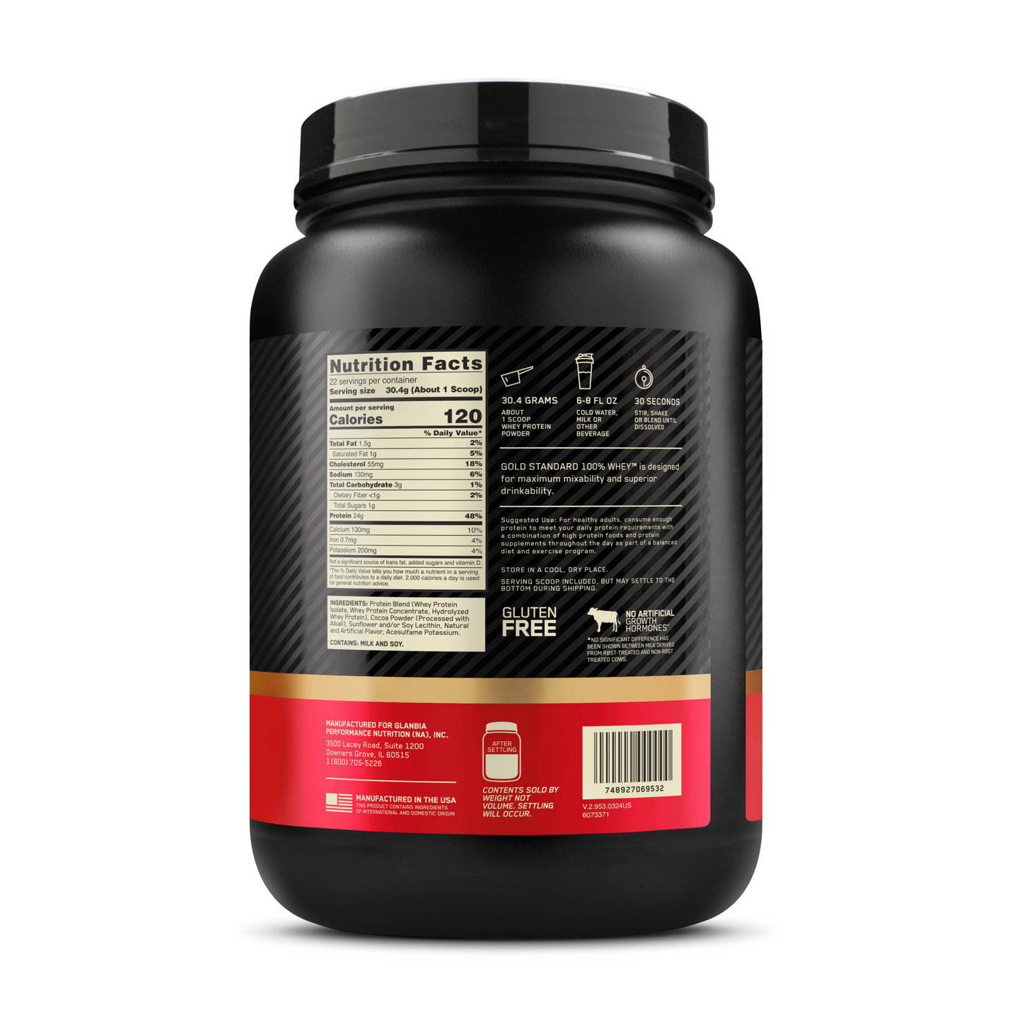 Optimum Nutrition|Whey Protein Double Rich Chocolate flavor|Gold Standard 100% Protein Powder, 1.5lb Tub