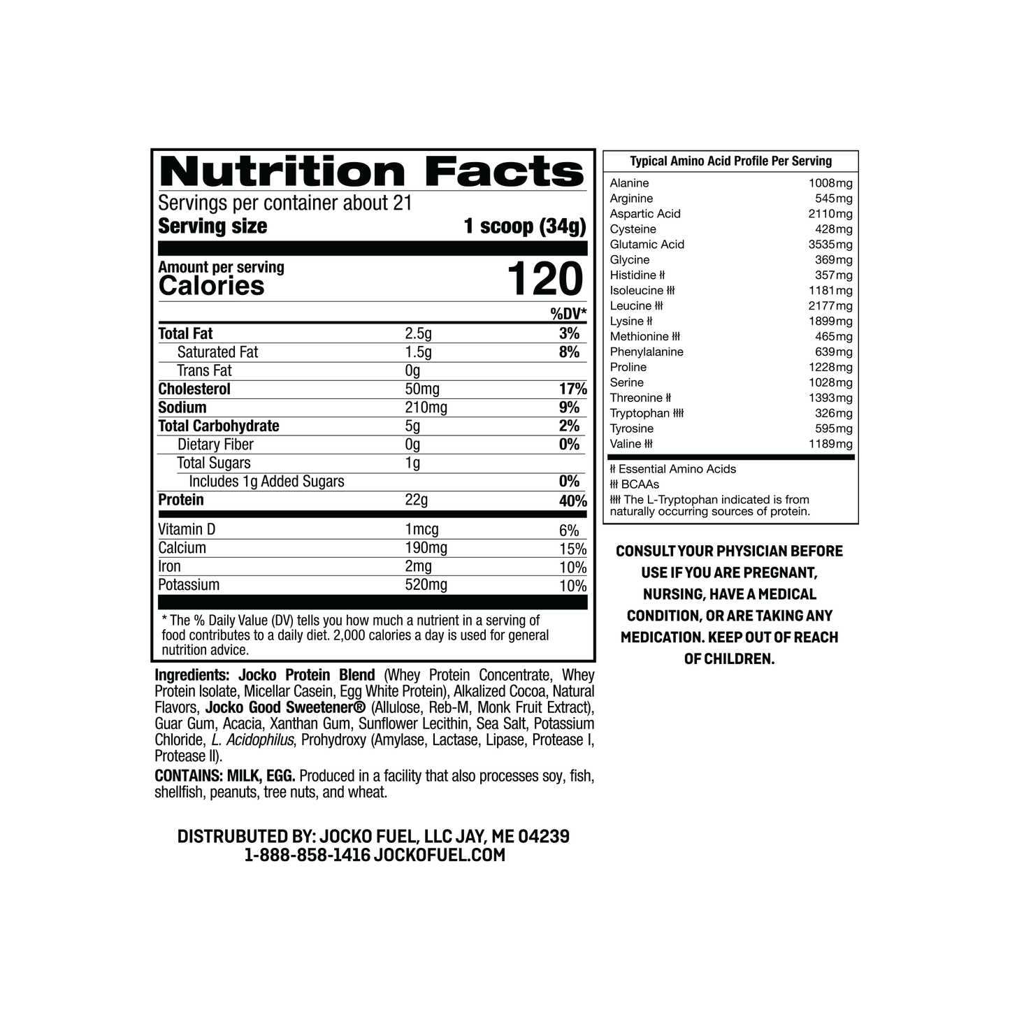 Jocko Molk Chocolate Protein Powder-21 Servings