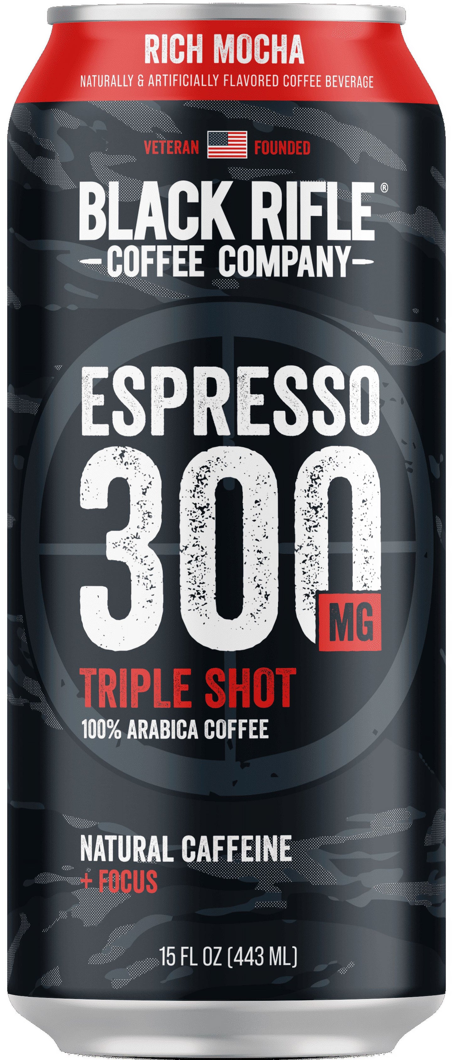 Black Rifle Coffee Company|Ready to Drink| Iced Flavored Espresso Triple Shot|Rich Mocha| 15oz, Can(6 pack)