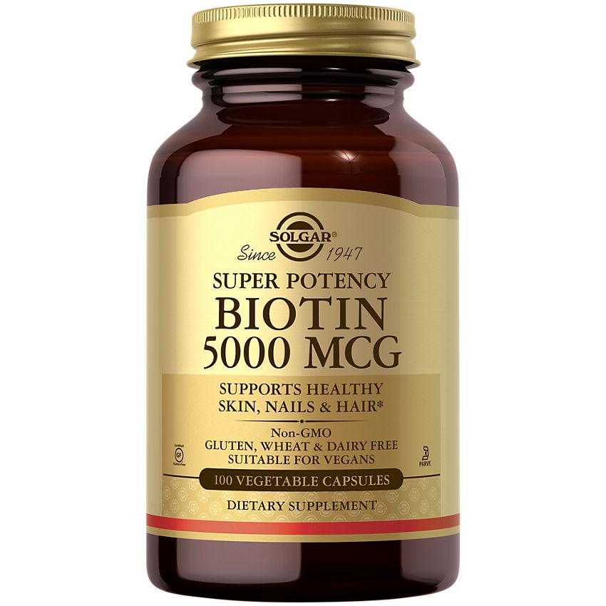 Solgar|Super High Potency Biotin for Hair, Skin & Nails|10,000 MCG|(60 Vegetarian Capsules)