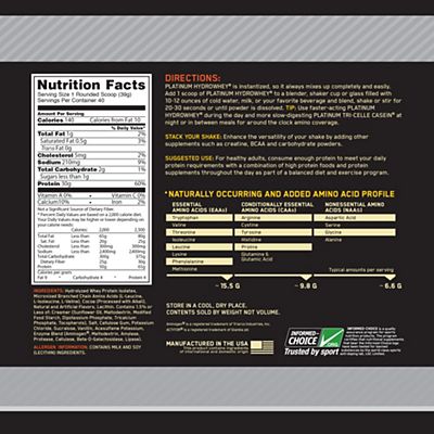 Optimum Nutrition PLATINUM HYDROWHEY – Turbo Chocolate