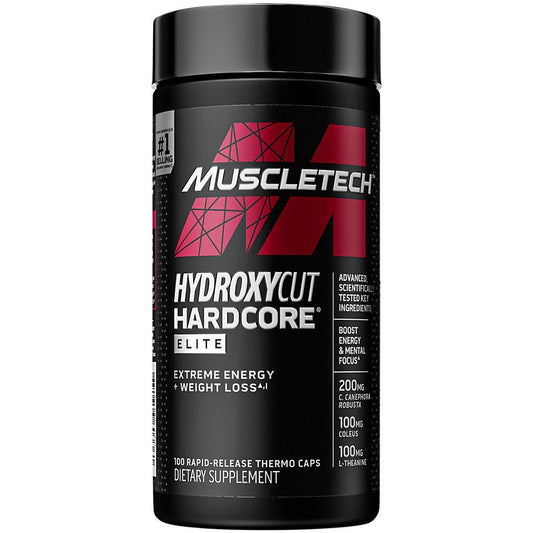 Hydroxycut|Hydroxycut Hardcore Elite Thermogenic-(100 Rapid-Release Thermo Caps)